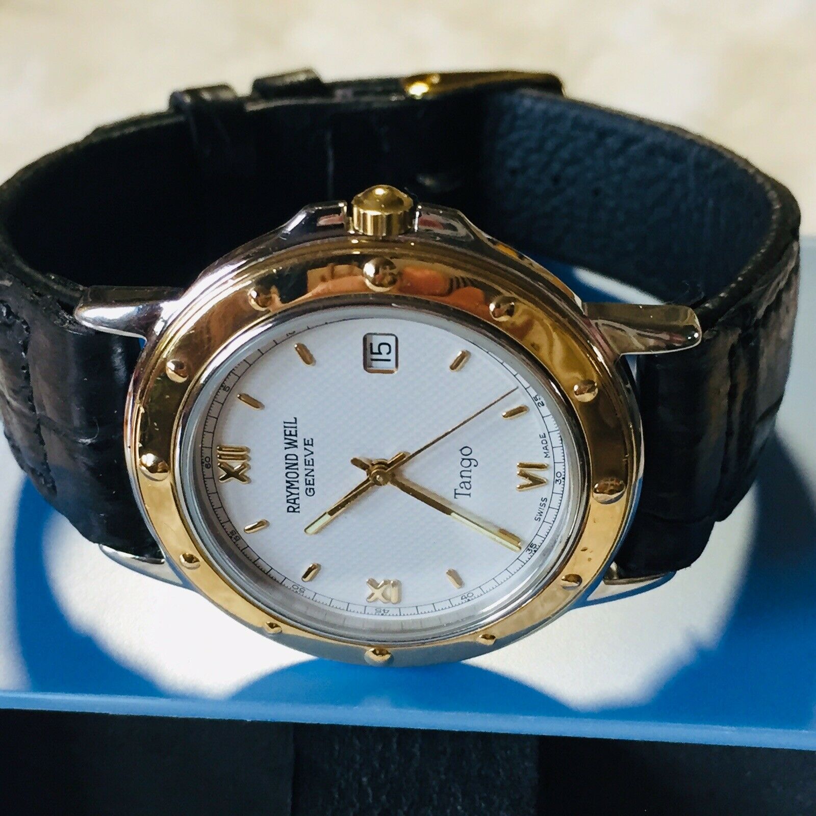 Raymond weil tango leather on sale strap