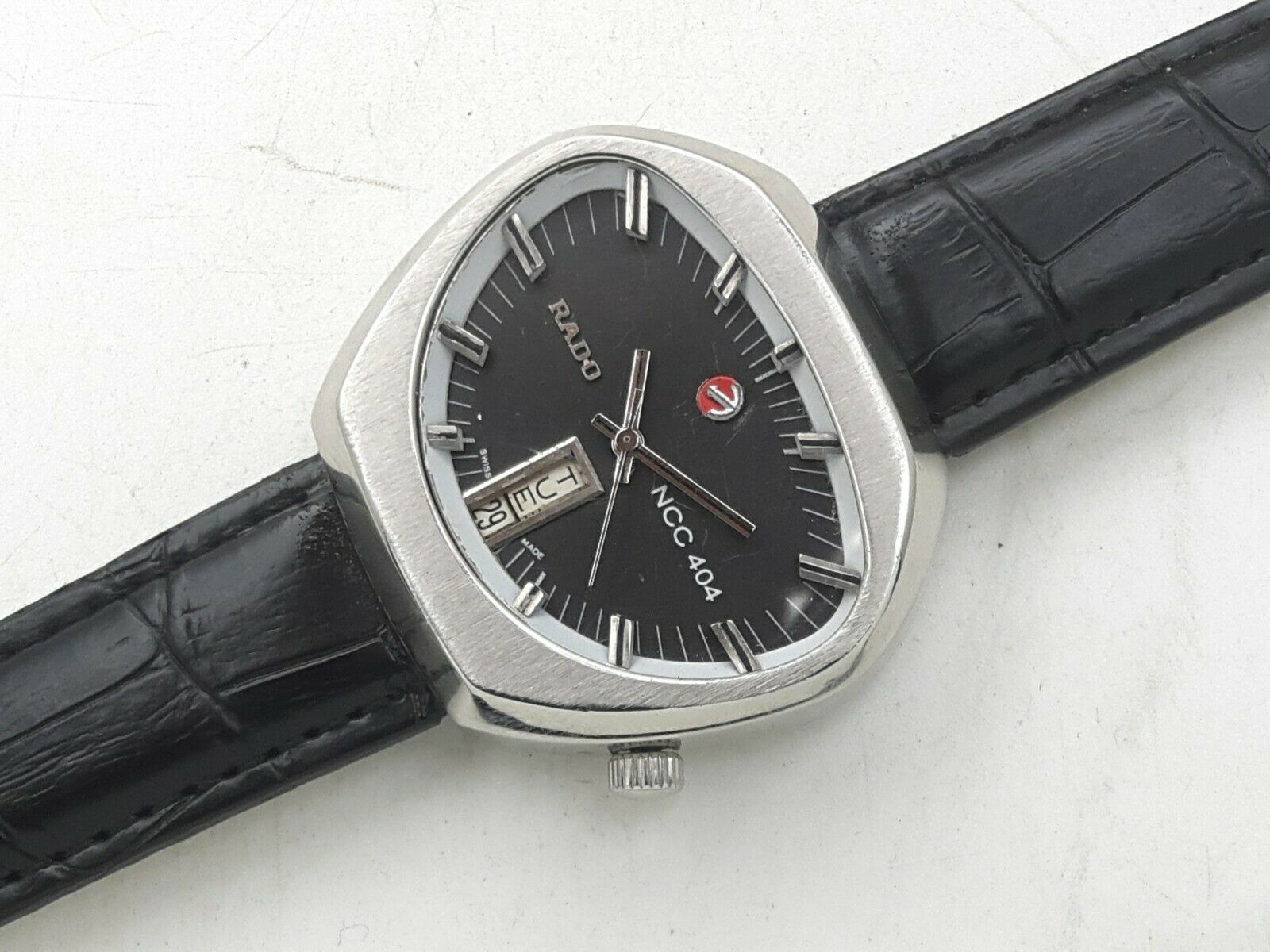 Vintage Rado NCC 404 17J Automatic 2879 ETA Swiss Day Date Steel