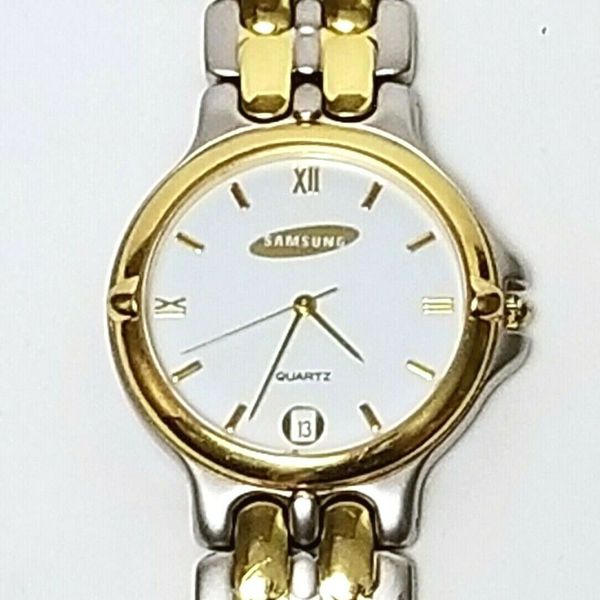 Vintage Samsung Quartz Watch Gold Plated Stainless Steel Sapphire
