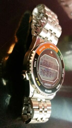 Vtg SEIKO Astron ASTRONAUT A829 6019 Sports 100 LCD Digital