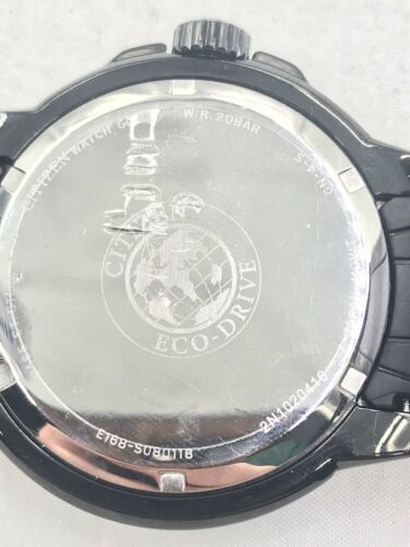 Mens Citizen Eco-Drive Divers Black Stainless Steel $299 Watch