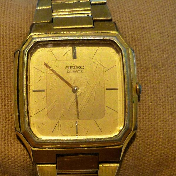 Seiko vintage men's watch 7430-5000 slim design square face possibly gold  plated | WatchCharts