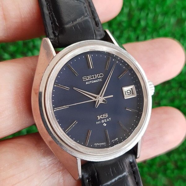 RARE VINTAGE KING SEIKO HI-BEAT 5625-7110 BLUE DIAL AUTOMATIC 25