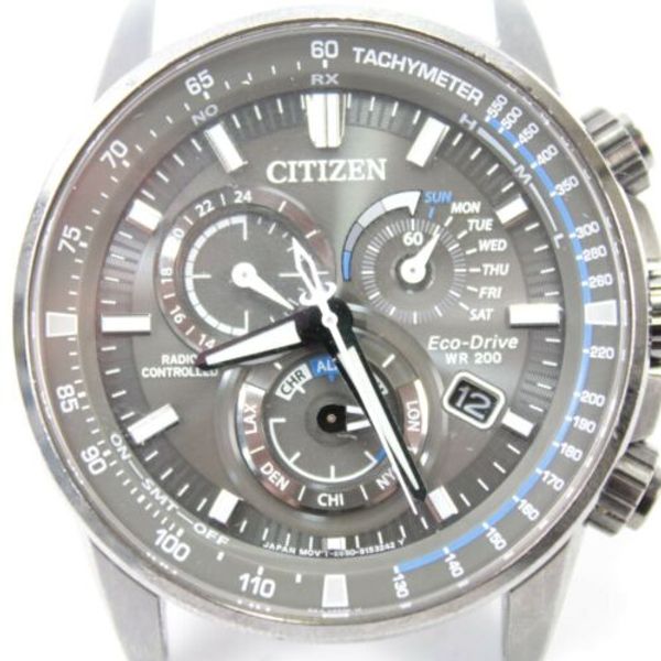 Mens Citizen Eco Drive wrist watch Perpetual Chronograph radio