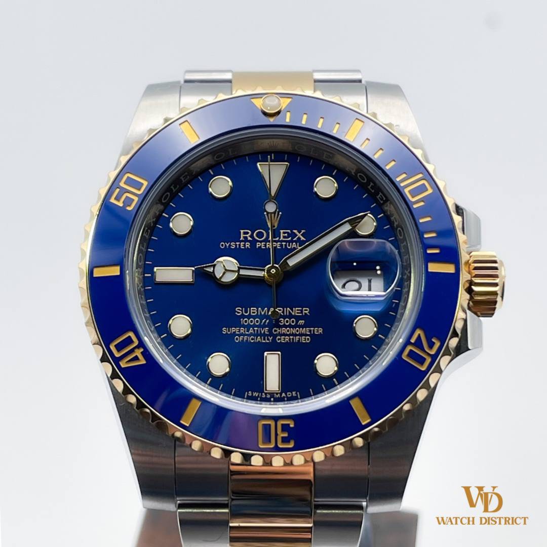 BEST 2016 Rolex Half Gold Submariner Bluesy 116613LB