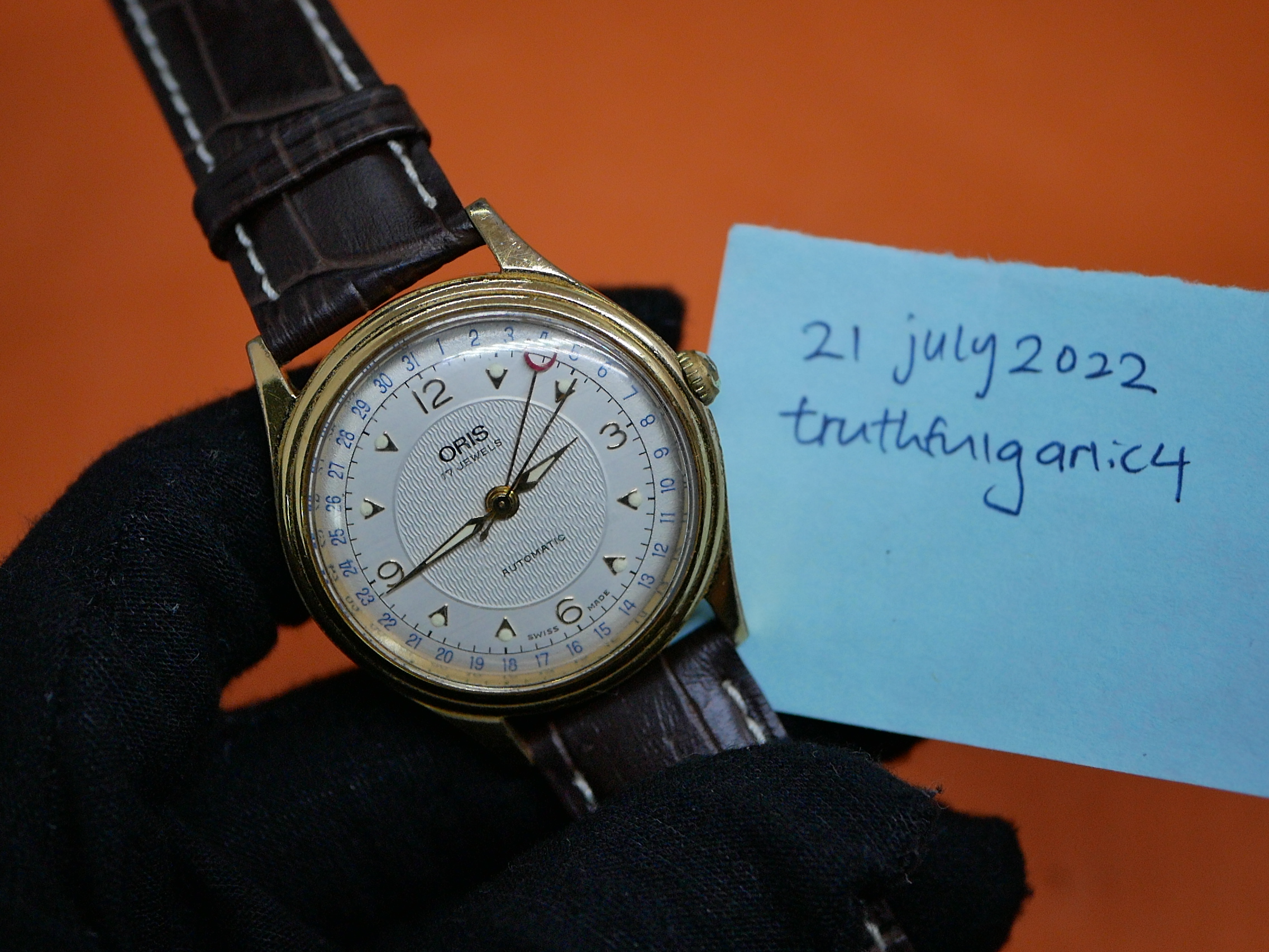 WTS ORIS Pointer Date Automatic Gold Plated 34mm for 249