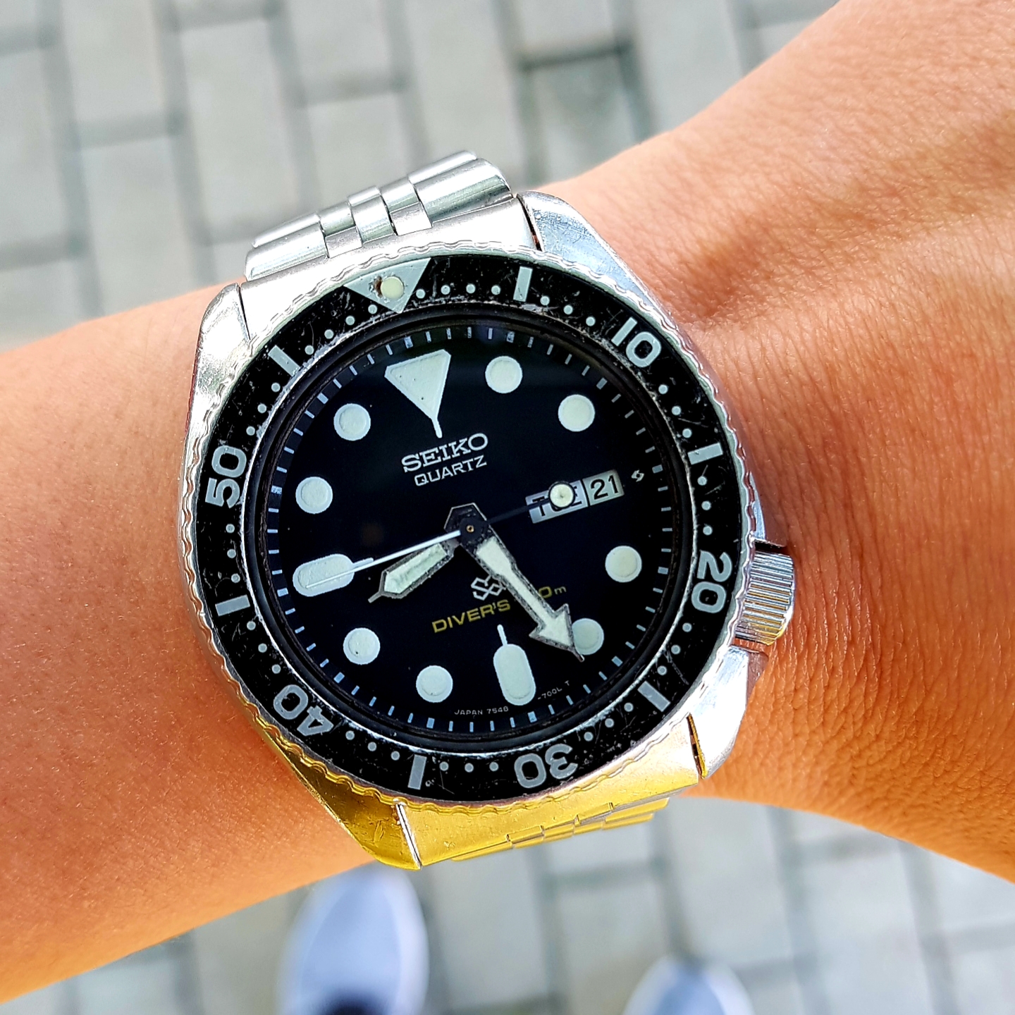 Seiko 7548-7009 SQ Diver with original Seiko Z199 bracelet