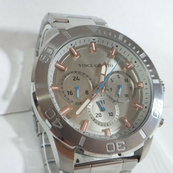 Vince Camuto VC/1147SV Multi Function Stainless Steel Men's Watch ...