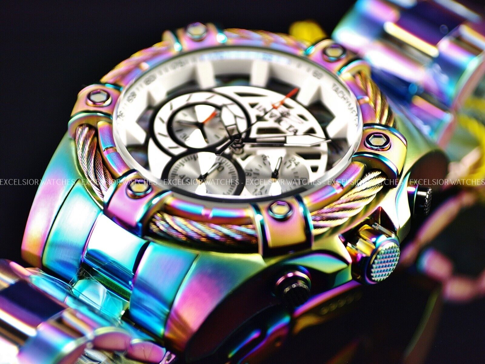 New Invicta Men's 52mm BOLT Quartz Chronograph Abalone Dial