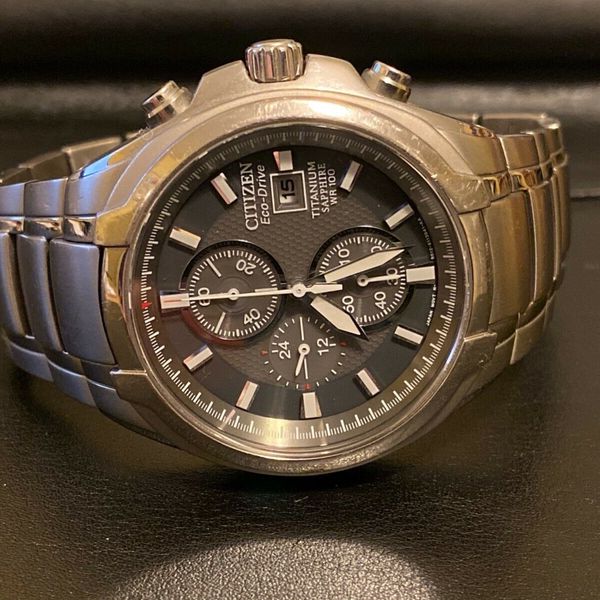Men's Citizen EcoDrive Titanium Sapphire Chronograph B612S075386 WatchCharts
