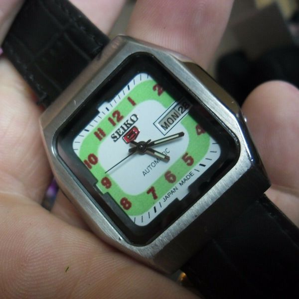 super vintage retro gents seiko 5 automatic watch 6349-501B | WatchCharts