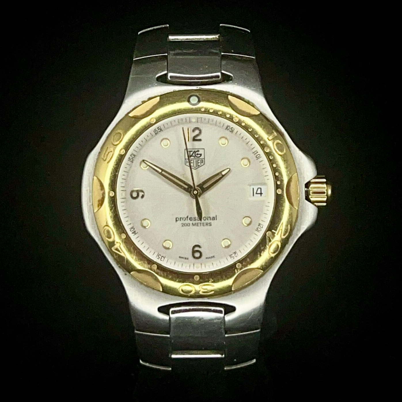 TAG HEUER PROFESSIONAL WL1150 200M STEEL GOLD SILVER DIAL QUARTZ