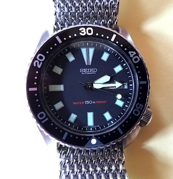 VINTAGE SEIKO 6309 7290 SLIM CASE TURTLE: 17J 150 M DIVER NEW