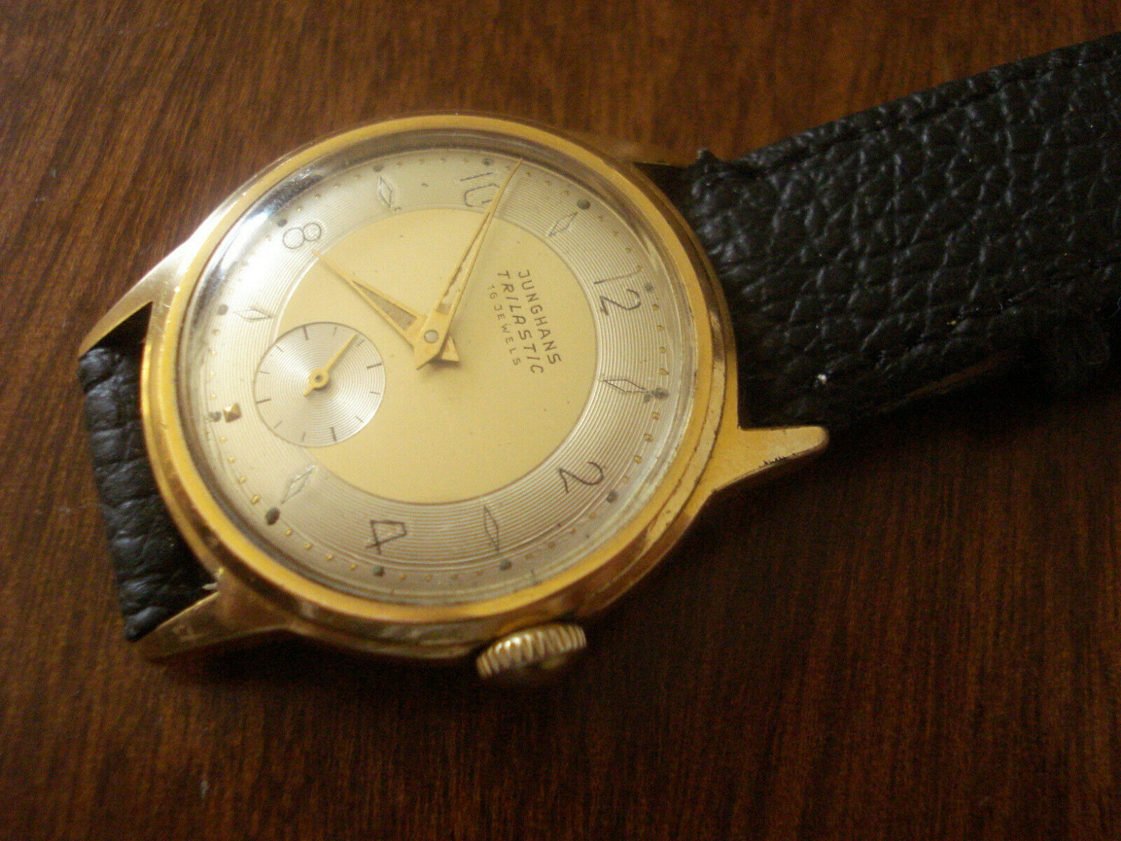 Vintage Junghans Trilastic 16 Jewels Mechanical Gold Plated Watch