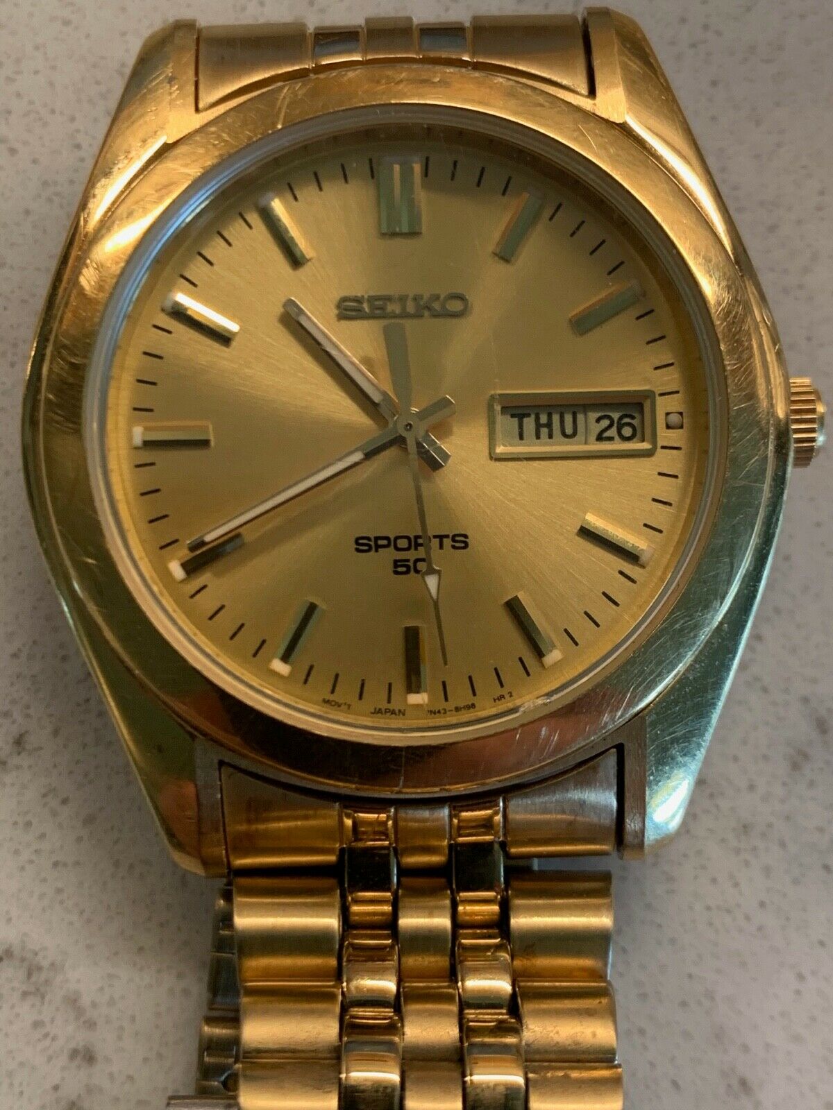 seiko sports 50 gold