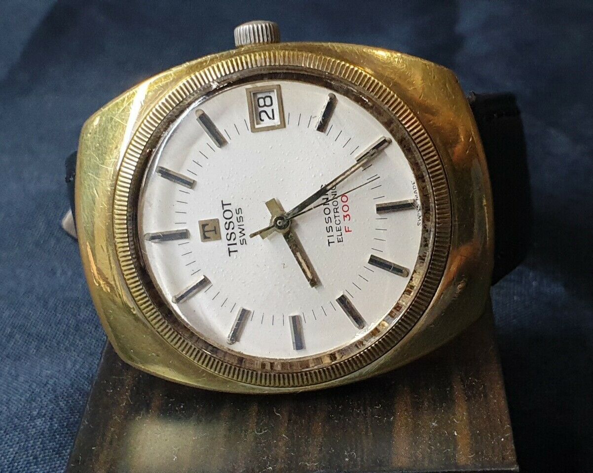 Tissot Tissonic Electronic F300 Gents Gold Swiss Watch