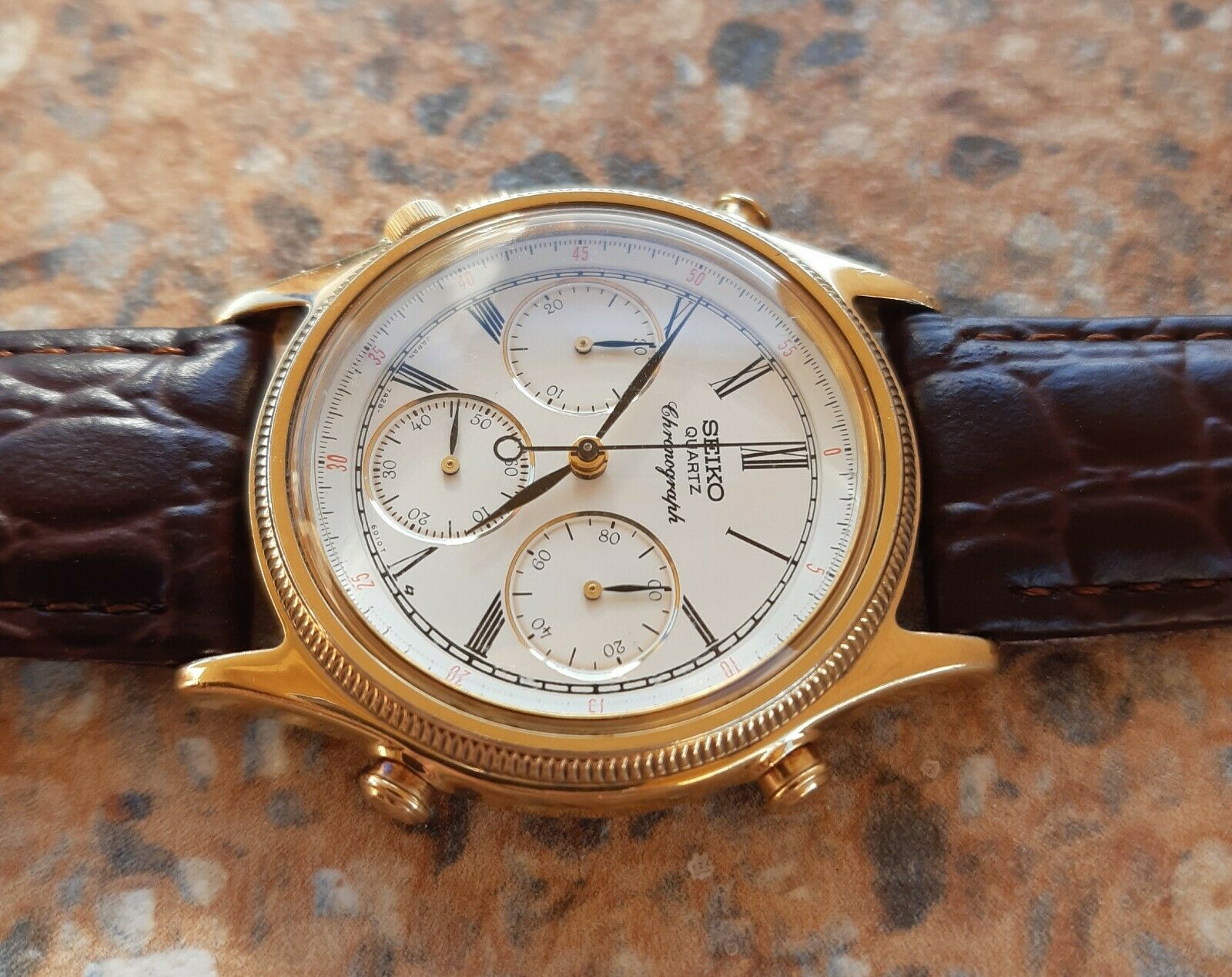Vintage Seiko Quartz Chronograph 7A28 6010 May 1983 SGP JDM
