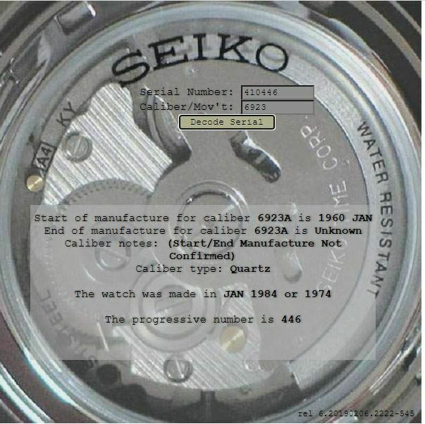 SEIKO Quartz SQ 6923-515A Wrist Watch for Men (1974-84) | WatchCharts