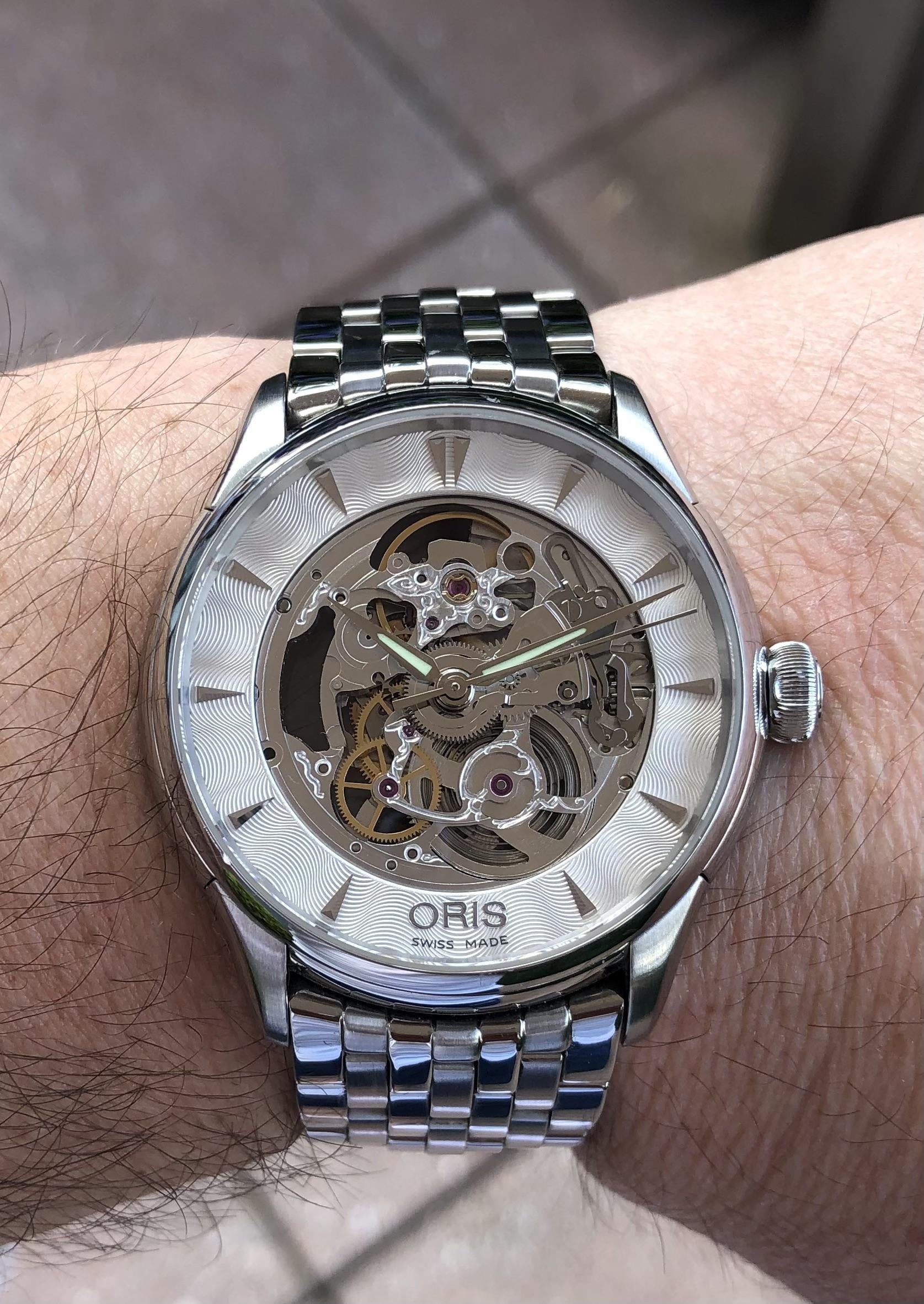 Oris artelier outlet skeleton watch