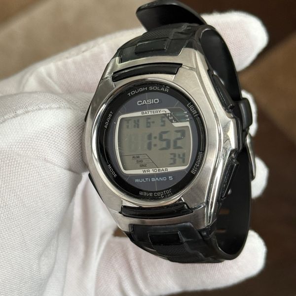 Vintage Casio Wave Ceptor WV-M120 3090 Solar Radio Atomic Digital Menâ ...