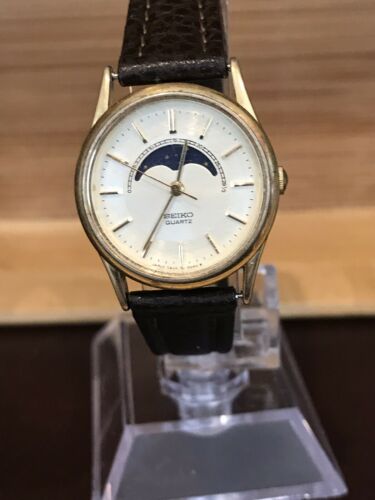 VINTAGE LADIES SEIKO MOON PHASE WATCH 2A24 0048. New Battery NEW