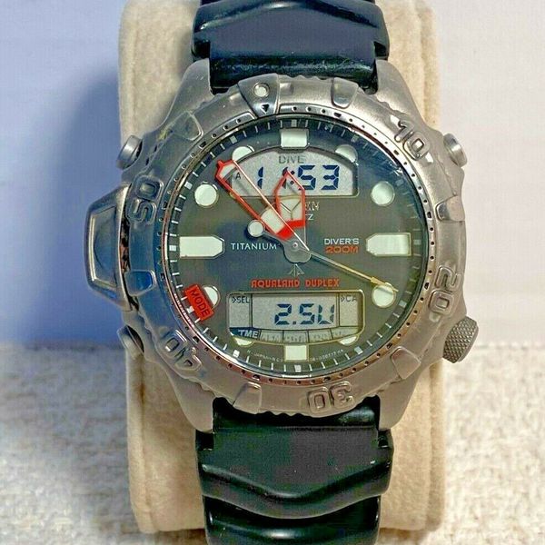 Citizen Aqualand Duplex Titanium Diver 200m Dual Time Chronograph C506 Q00711ta Watchcharts 