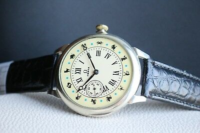 OMEGA ZODIAC SIGNS Vintage 1910 s rare UNIQUE Men s Swiss Wrist