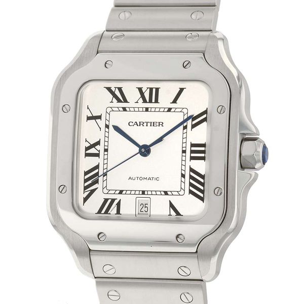 Cartier Santos de Cartier Watch LM WSSA0018 Cartier Watch Silver Dial ...