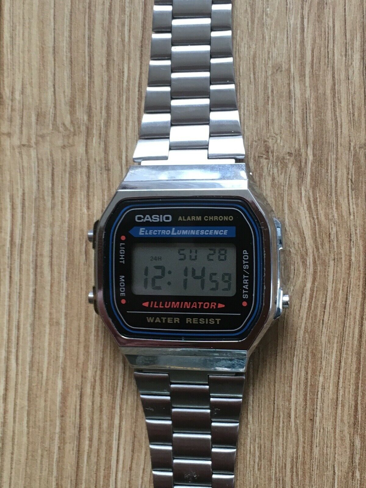 Casio 3298 A168 Stainless Steel back 