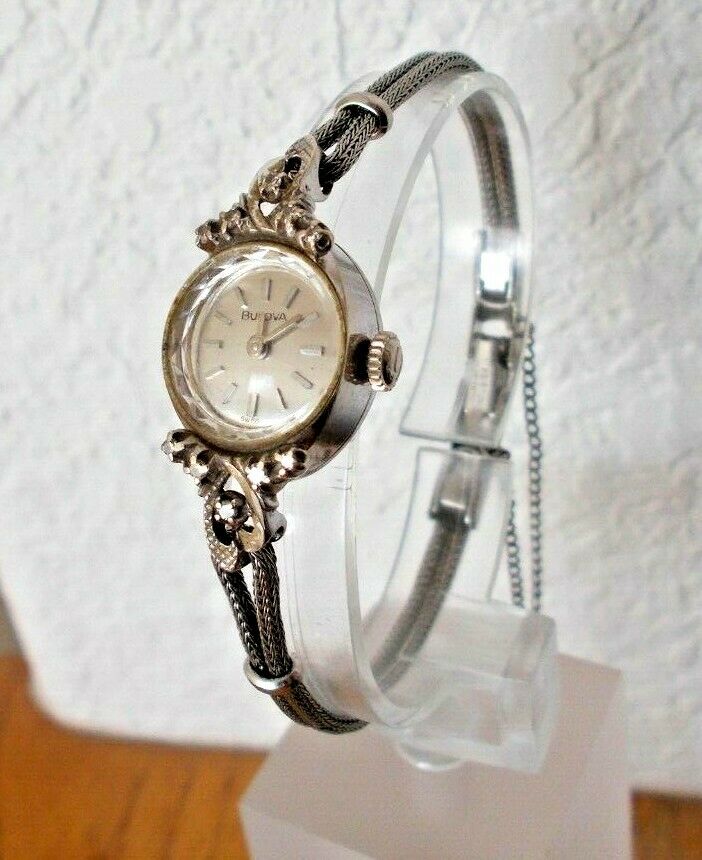 vintage bulova ladies watch with diamonds