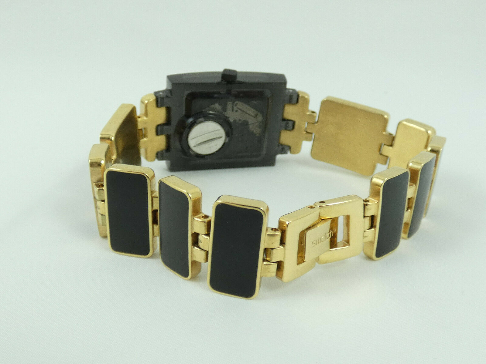 Ladies Swatch SUBM104G Luxotric Gold & Black Watch, Box & Papers 