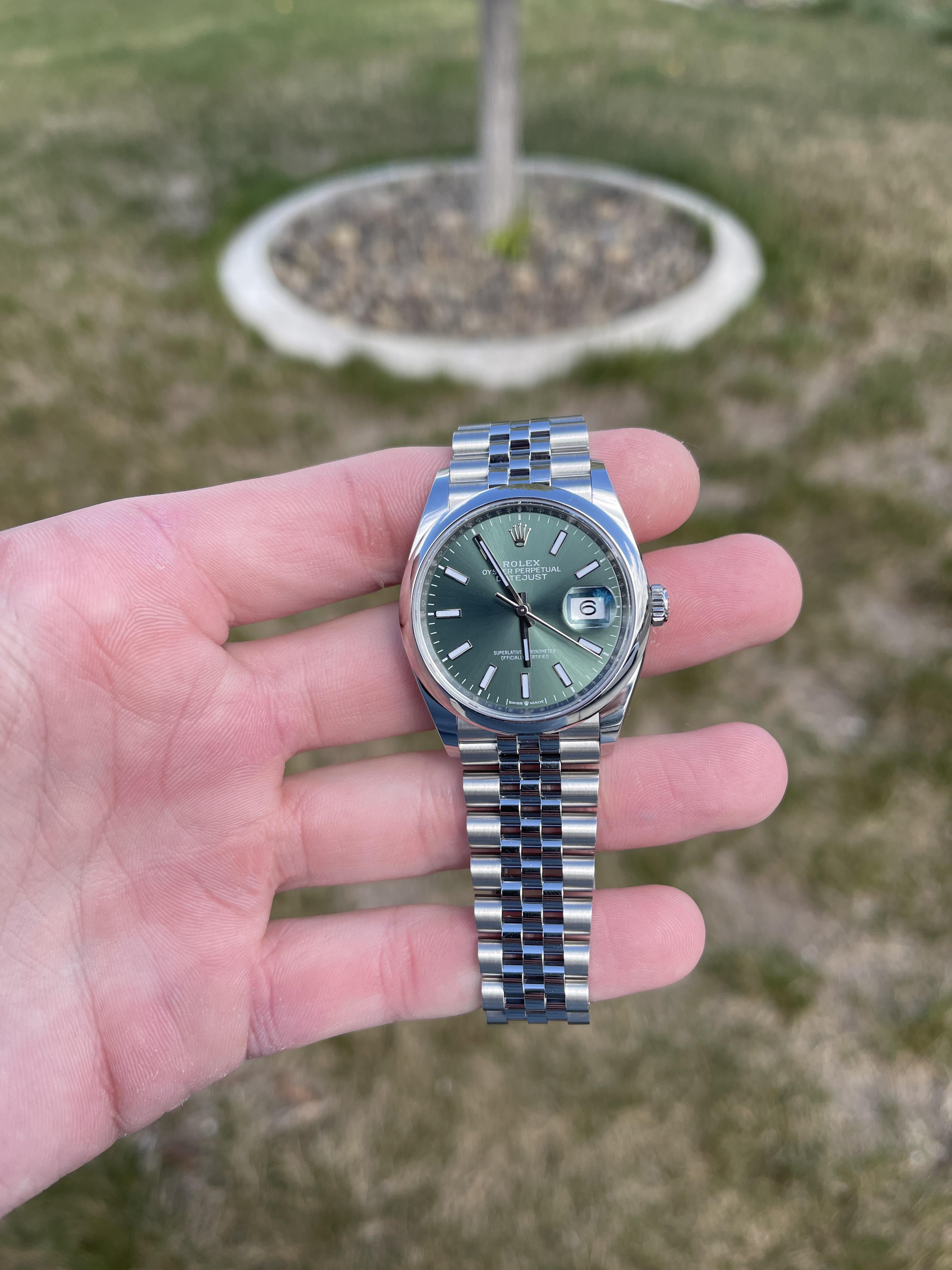 WTS] Rolex Datejust 36 Ref. 126200 Domed Bezel Mint Green Stick
