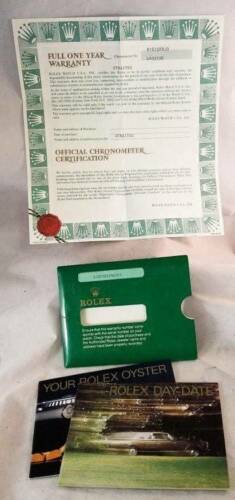 Blank rolex hotsell warranty card