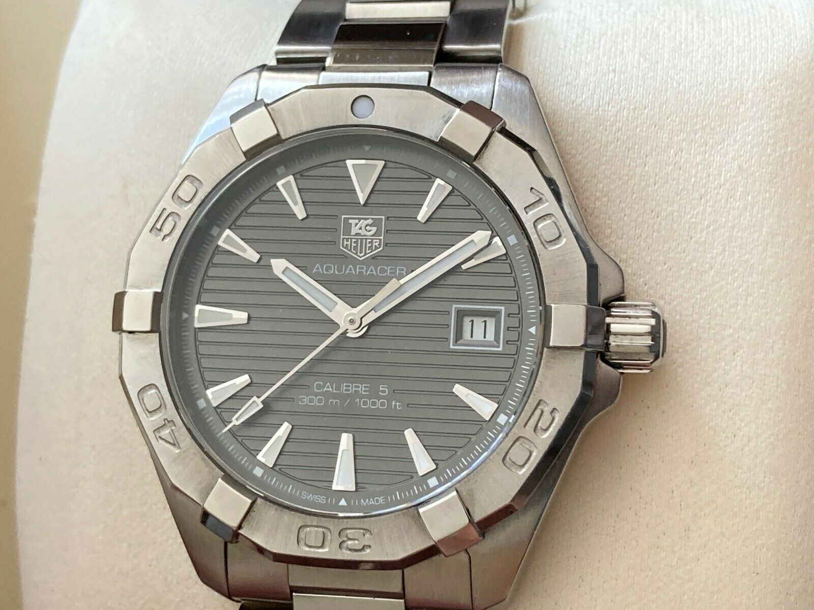 Rare 2017 TAG Heuer Aquaracer Automatic Grey Dial Watch Box & Papers ...