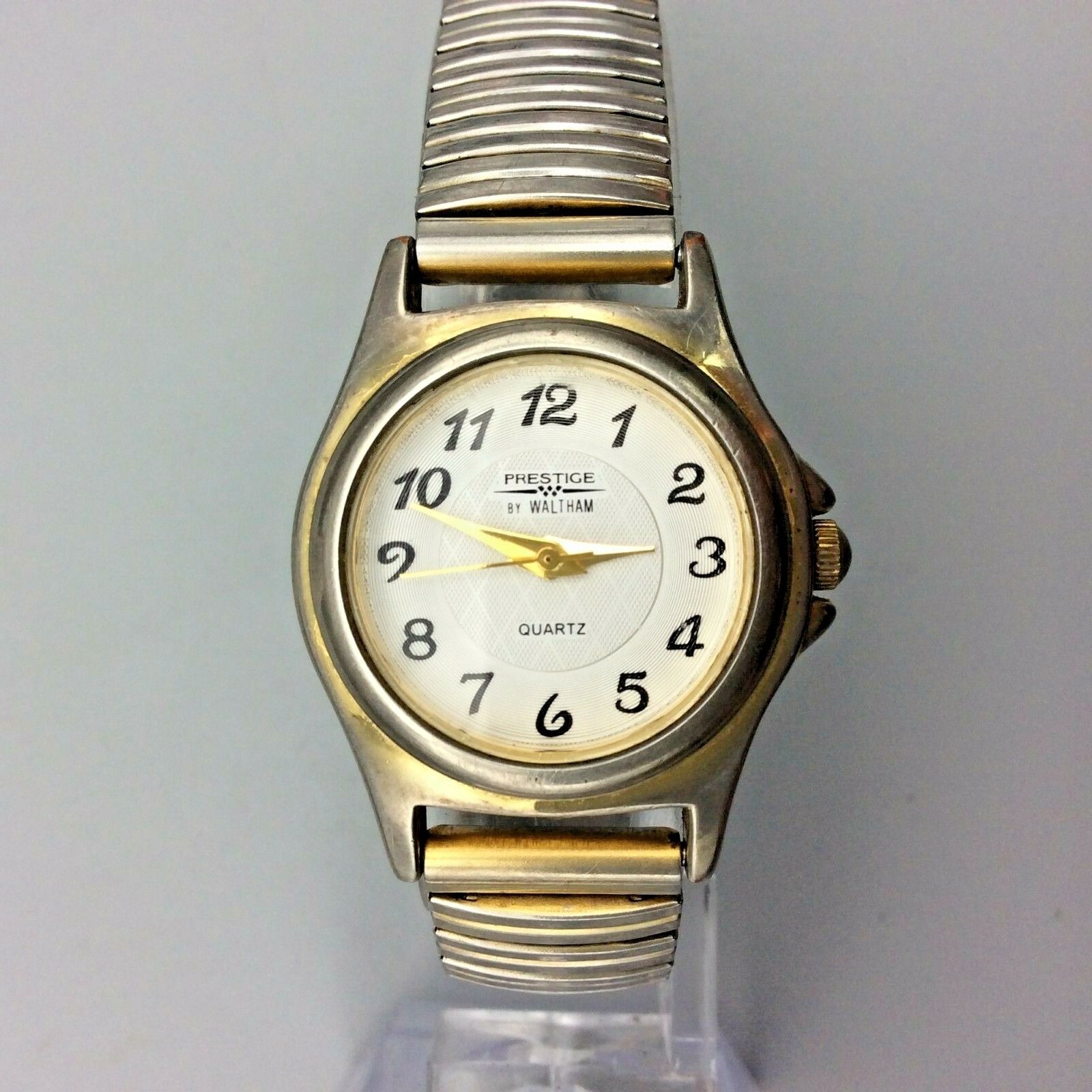 Vintage Prestige by Waltham Watch Women Gold Tone Stretch 