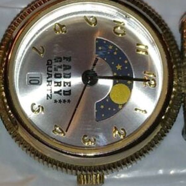 Vintage Faded Glory Moonphase Watch for Women with Blue Dial – Vintage Radar