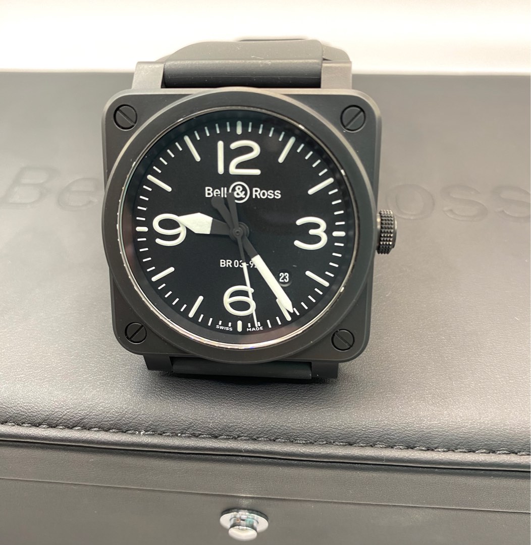 Bell and ross br03 92 black store matte ceramic