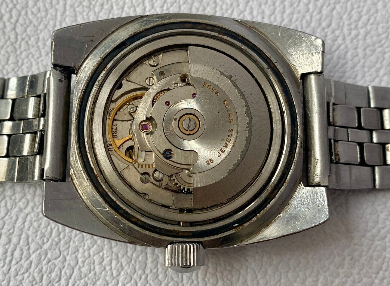 Vintage Rexor Automatic Watch Polaris 25 Jewels Incabloc Blue Dial