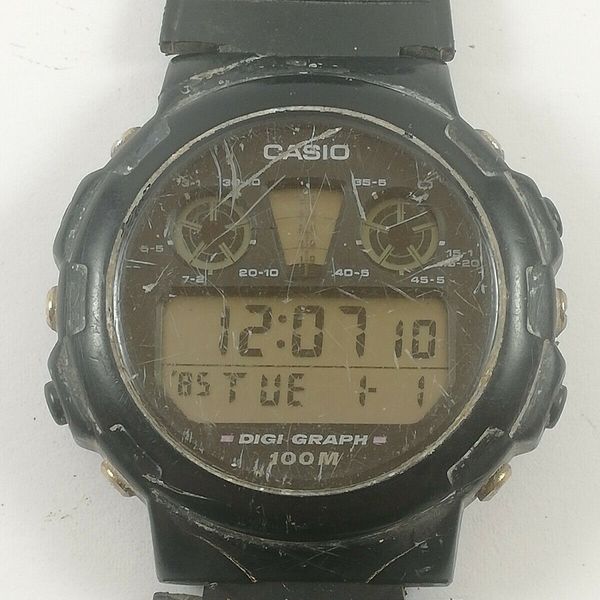 Vintage CASIO DGW-30 (976) DIGI GRAPH 100M Quartz Watch Working ...