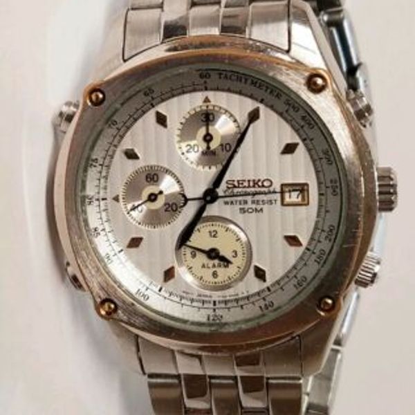 VINTAGE MENS SEIKO (7T32-6J50) CHRONOGRAPH STYLE WATCH. RUNS IN GOOD SHAPE.  | WatchCharts