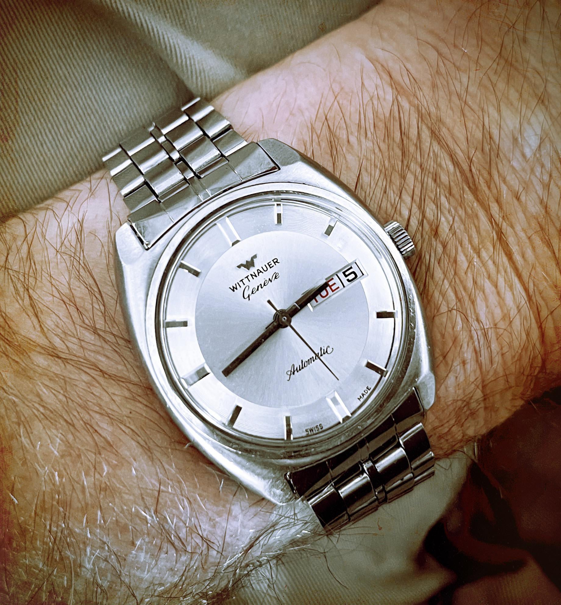 WTS 1960s Wittnauer Longines Automatic Day Date With Original