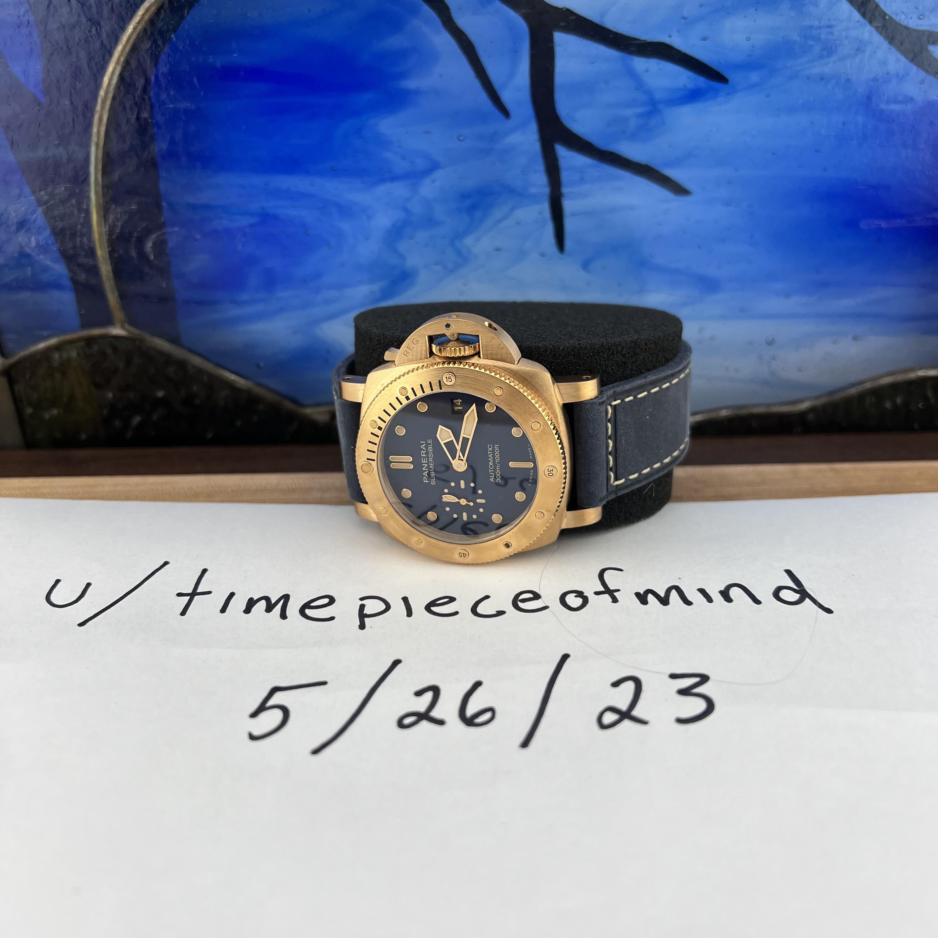 WTS Panerai PAM01074 Bronzo Submersible Luminor Blu Abisso 42mm