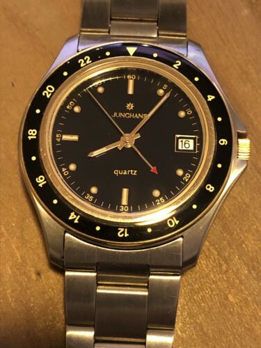 Junghans Bicolor GMT 2. Zeitzone 100M Quartz selten und sch n