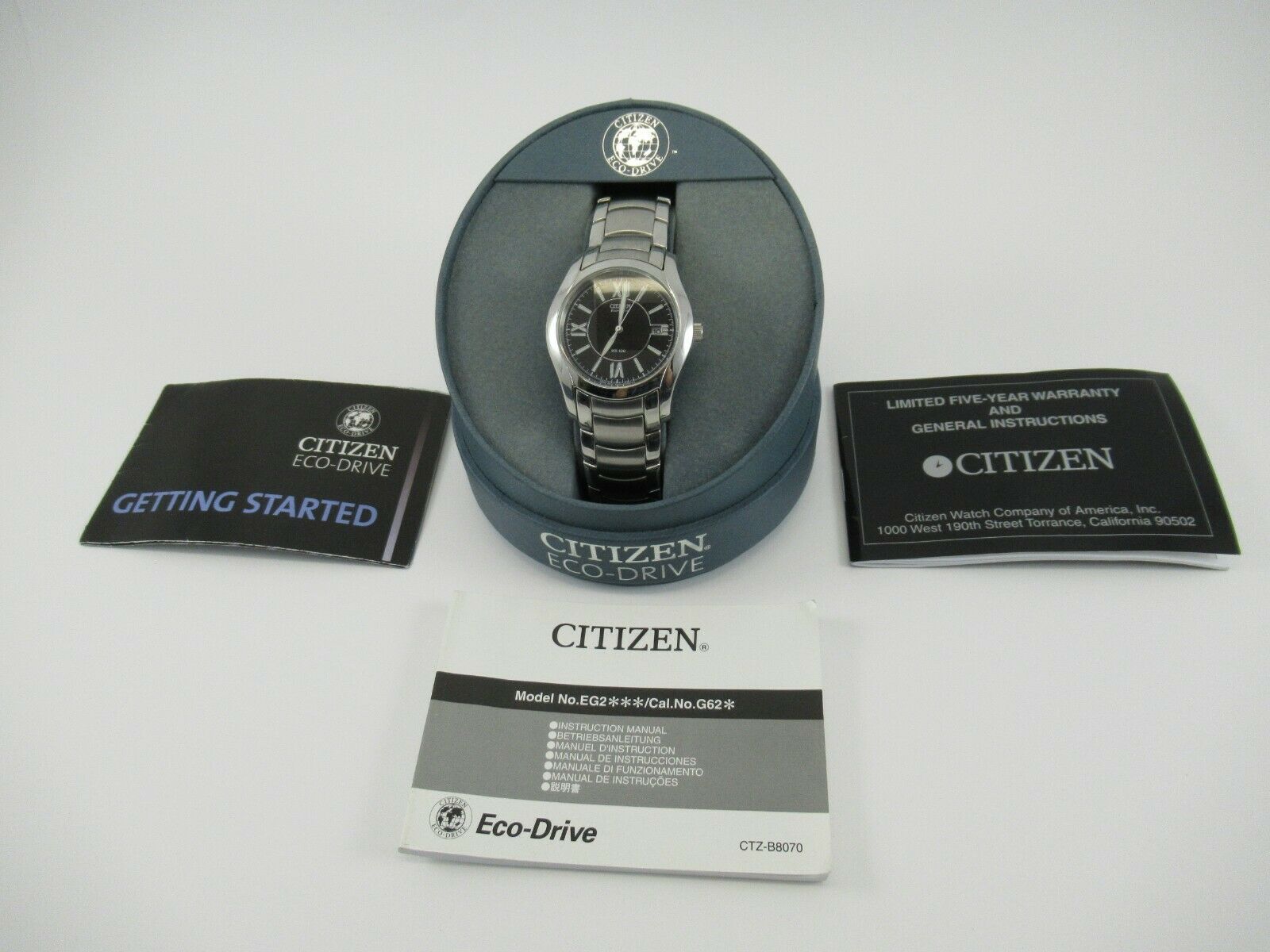 Watch Citizen Eco-Drive WR100 Black Dial Face E111-SO16827 Stainless ...