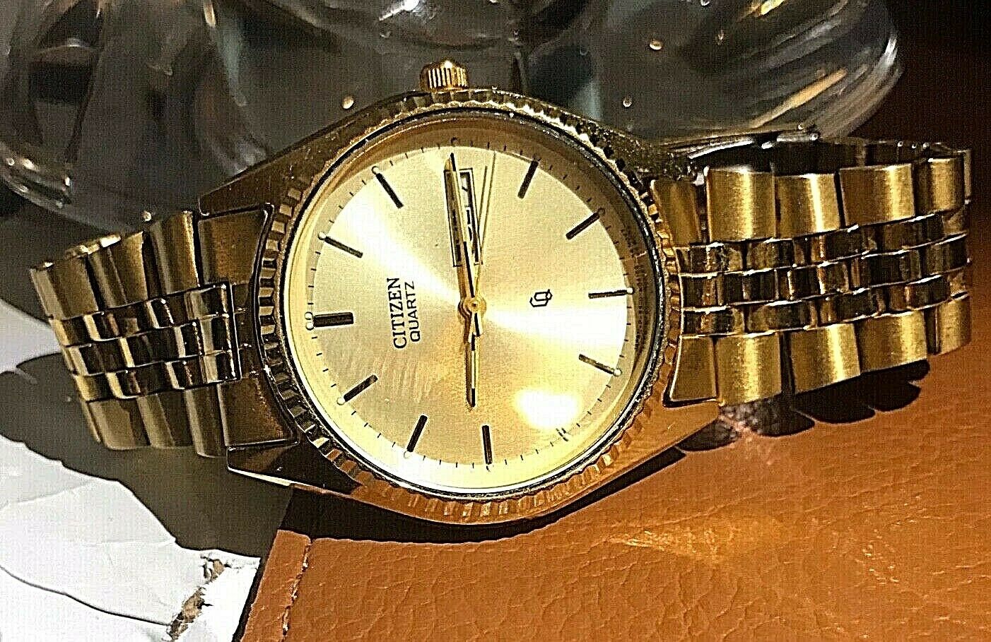 CITIZEN: Goldtone Face,Case&Band Men's Watch. 5500-076141