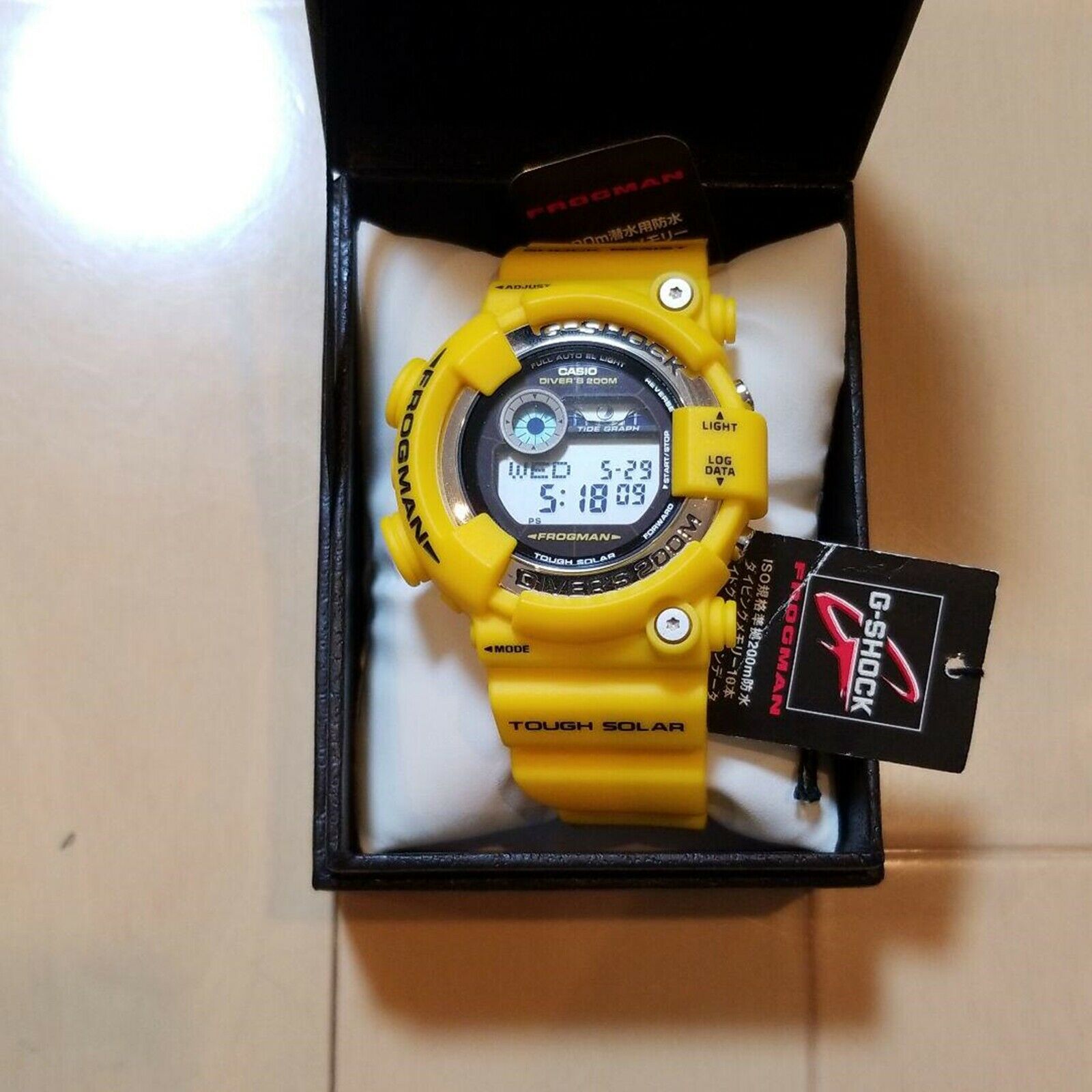 New CASIO G-SHOCK FROGMAN GF-8250-9JF Tough solar Tide graph