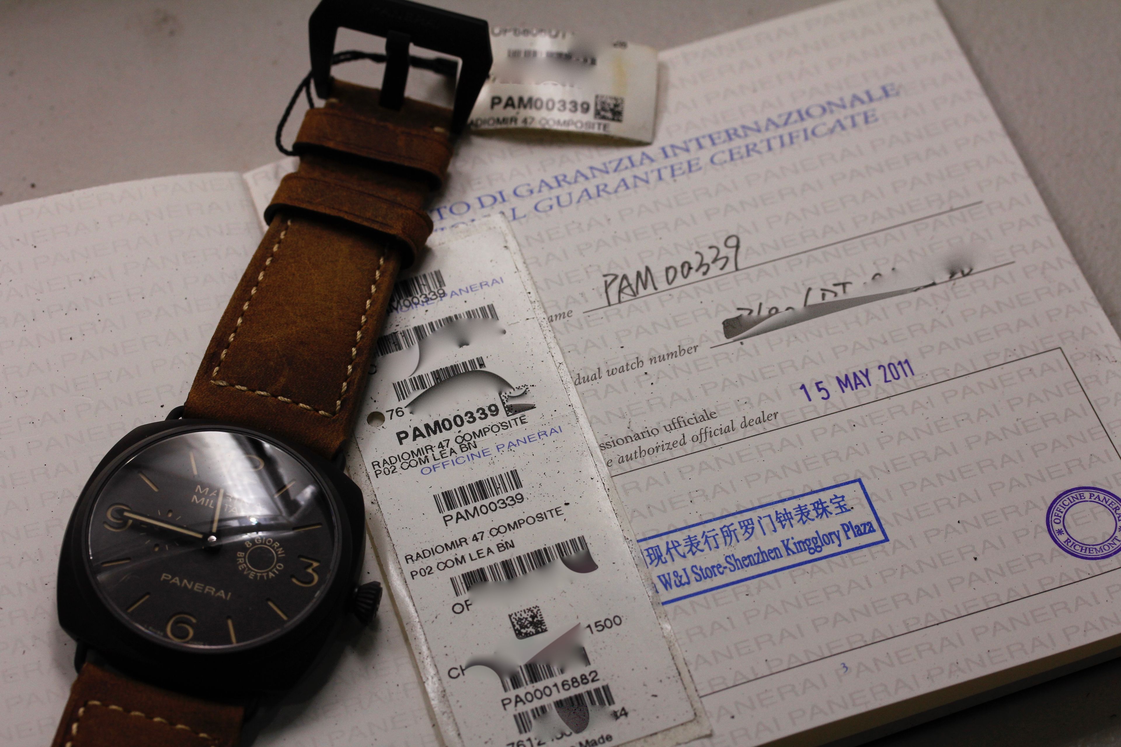 FSOT Panerai Radiomir 1940 8 Days PAM 339 M Series 2011