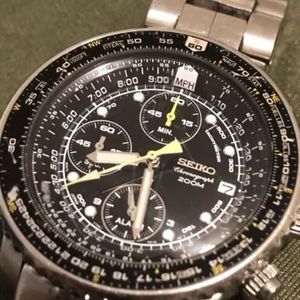 Seiko Flight Master SNA411P1 Men's Pilot Aviator Watch Aviation Chronograph  | WatchCharts