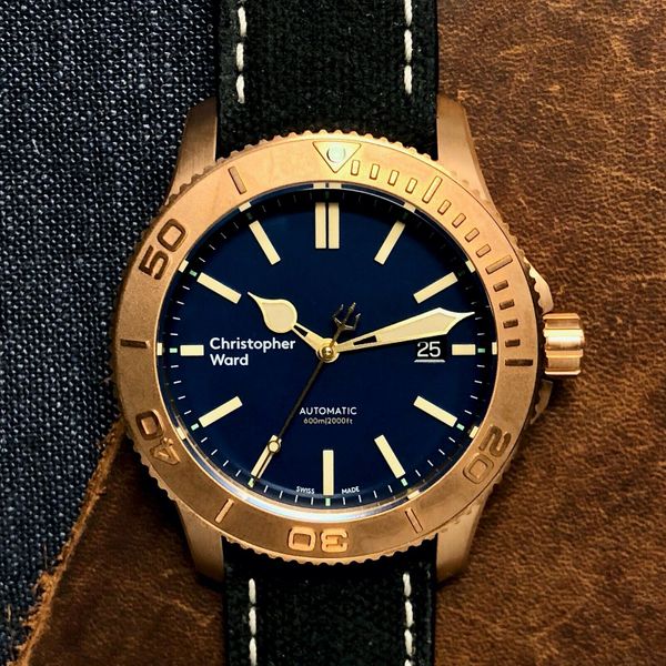 Christopher Ward C60 Trident Bronze Pro 600 43mm Swiss Sellita SW200-1 ...