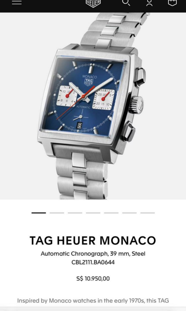 TAG Heuer Monaco Chronograph - Steel - 39 mm
